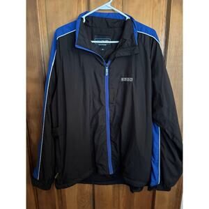 Men’s ProQuip Zipper Up Black Jacket with Blue Trim Size Medium